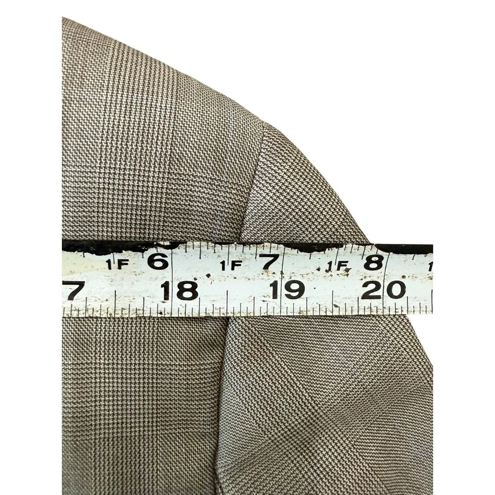 Ralph Lauren 2 Pc Glen Plaid Windowpane Suit Tan Wool Men 41R